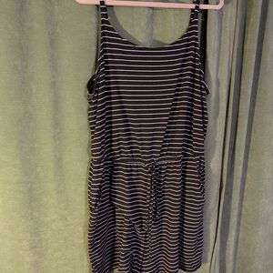 Torrid Black and White Striped Jumpsuit